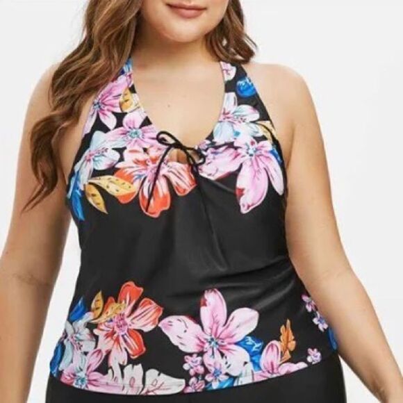 Floral Halter Top Tankini Beach Surf Size Medium - Picture 5 of 5